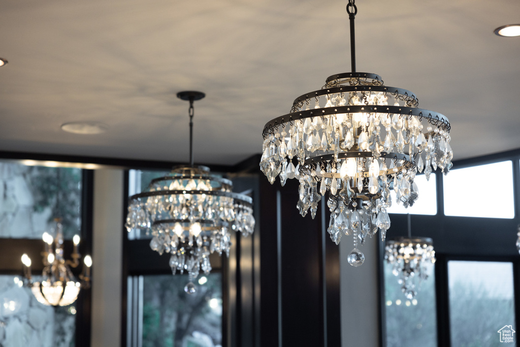 Details with a notable chandelier