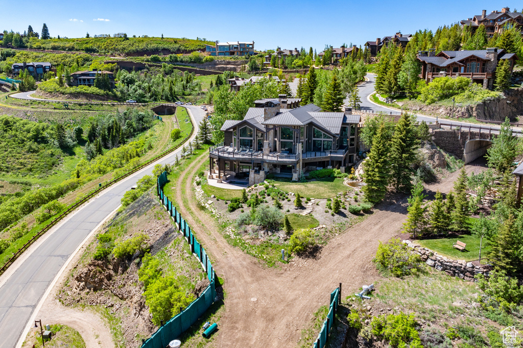 Birds eye view of property