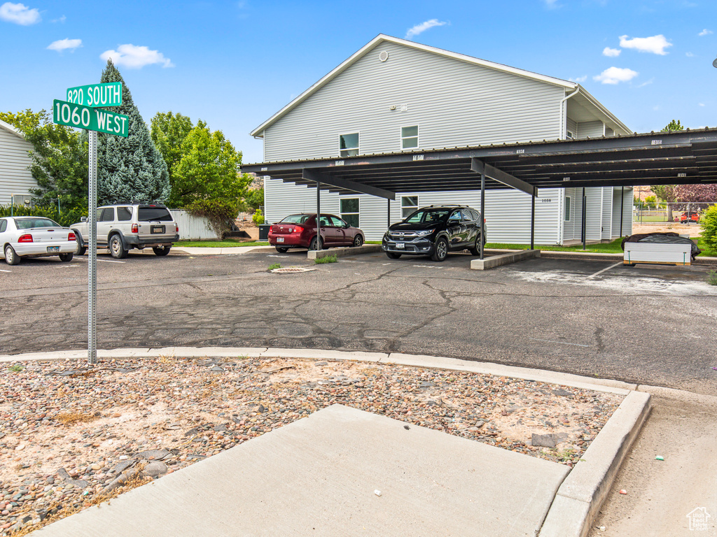 View of car parking with a carport