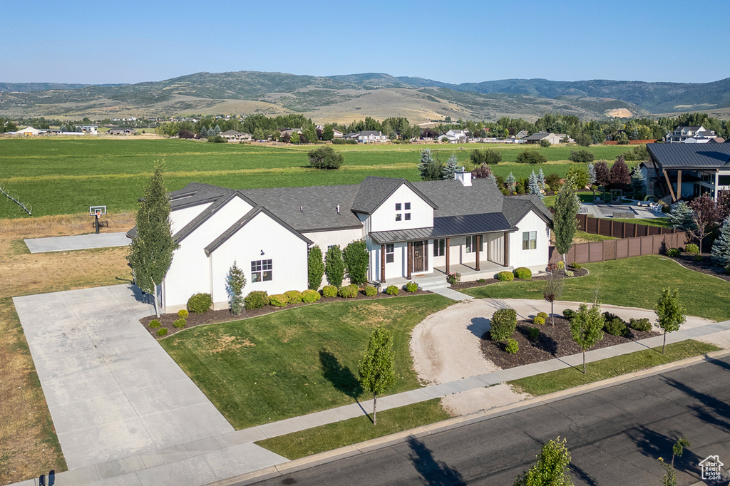 Exterior space with a mountain view