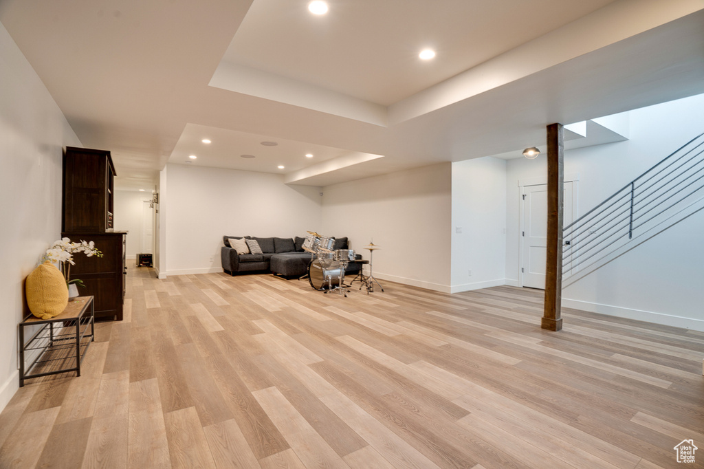 Interior space featuring light hardwood / wood-style flooring