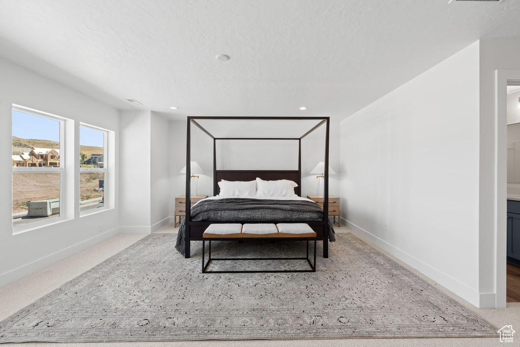 Bedroom with carpet floors