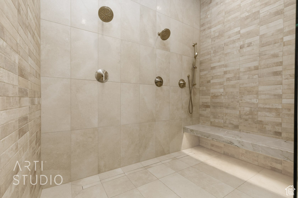 Bathroom with tiled shower