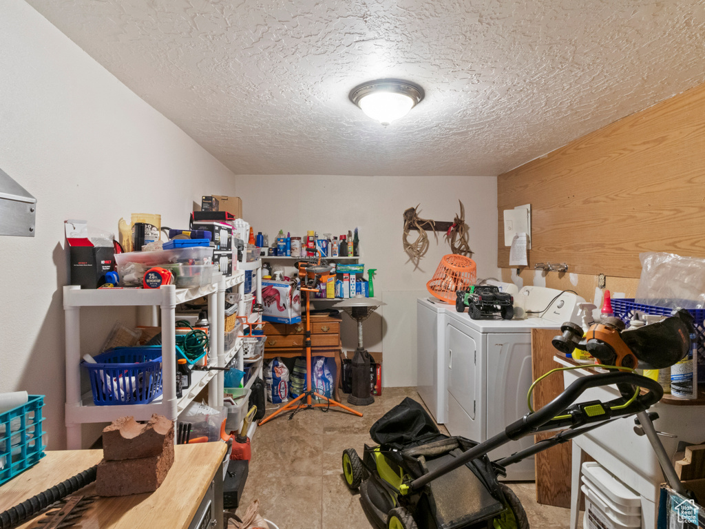 Storage featuring washing machine and clothes dryer