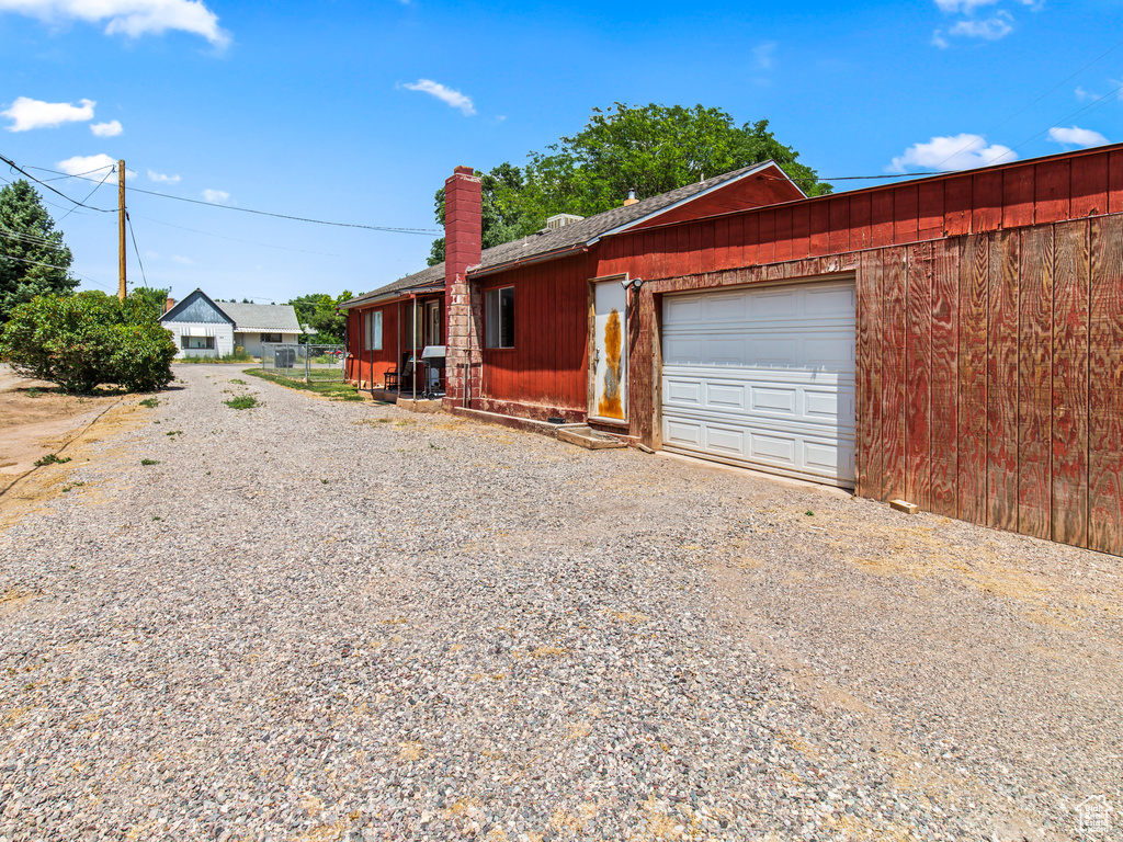 View of front of home with a garage