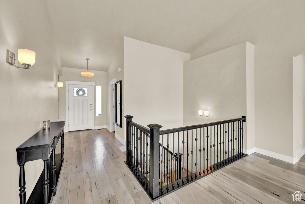 Entryway featuring hardwood / wood-style floors