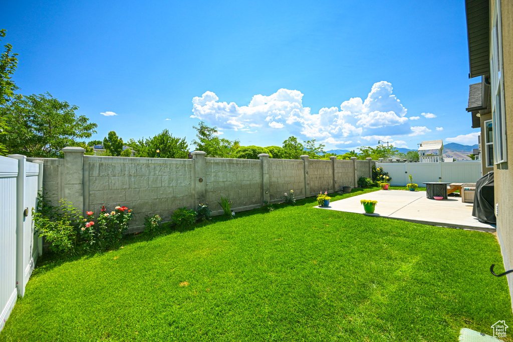 View of yard with a patio