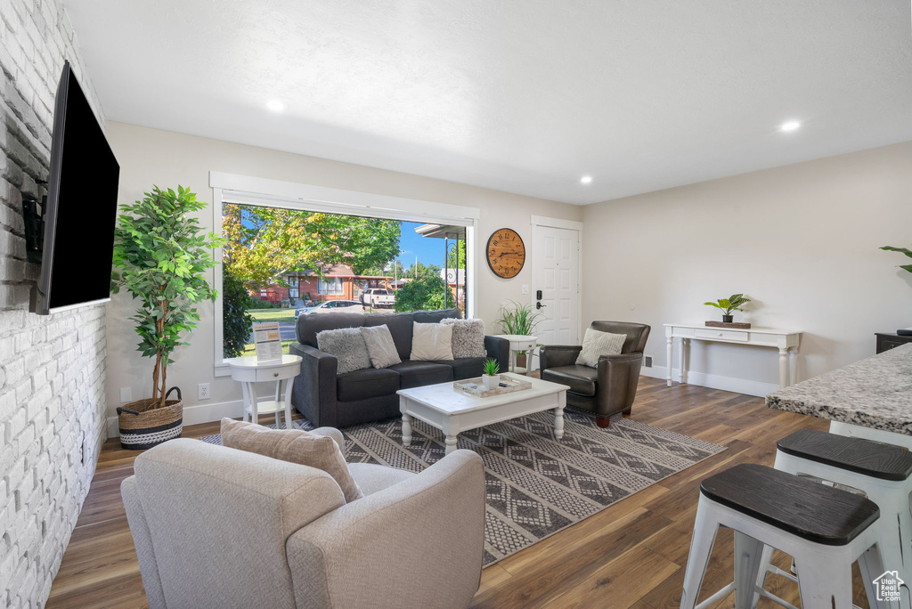 Living room featuring hardwood / wood-style floors