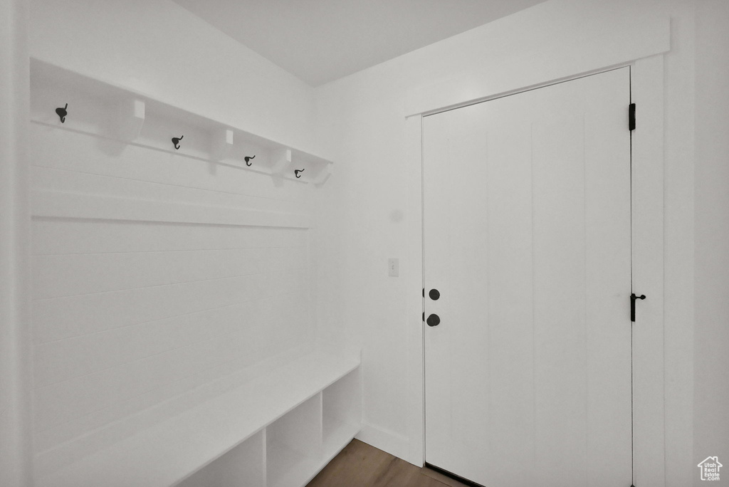 Mudroom featuring hardwood / wood-style floors