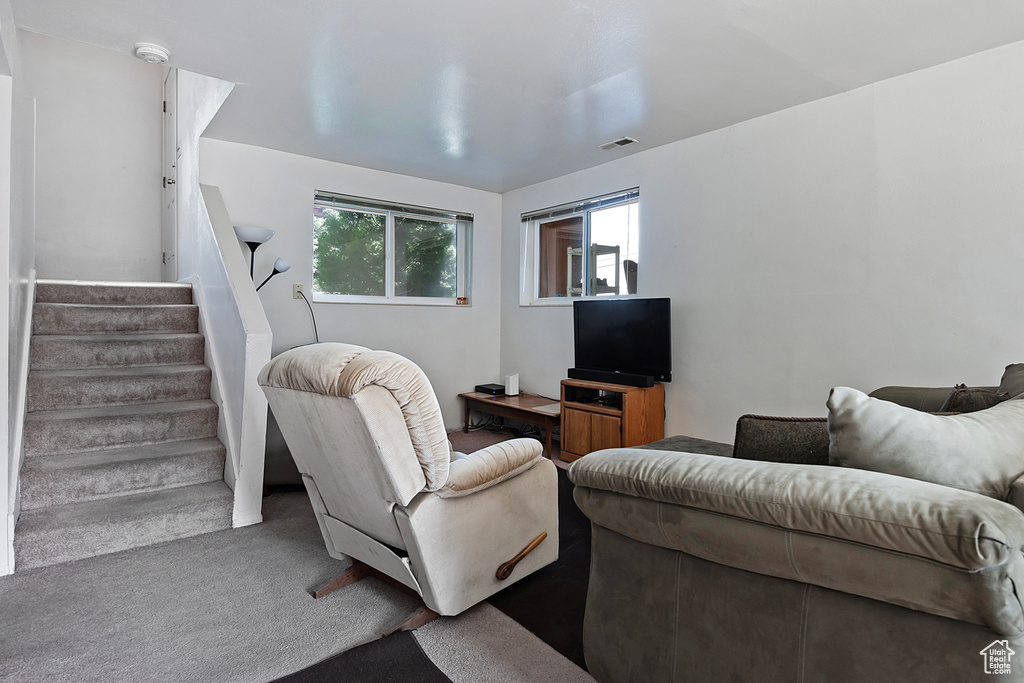 View of carpeted living room