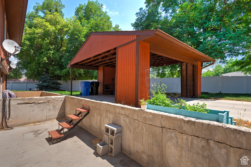 View of patio / terrace with a gazebo