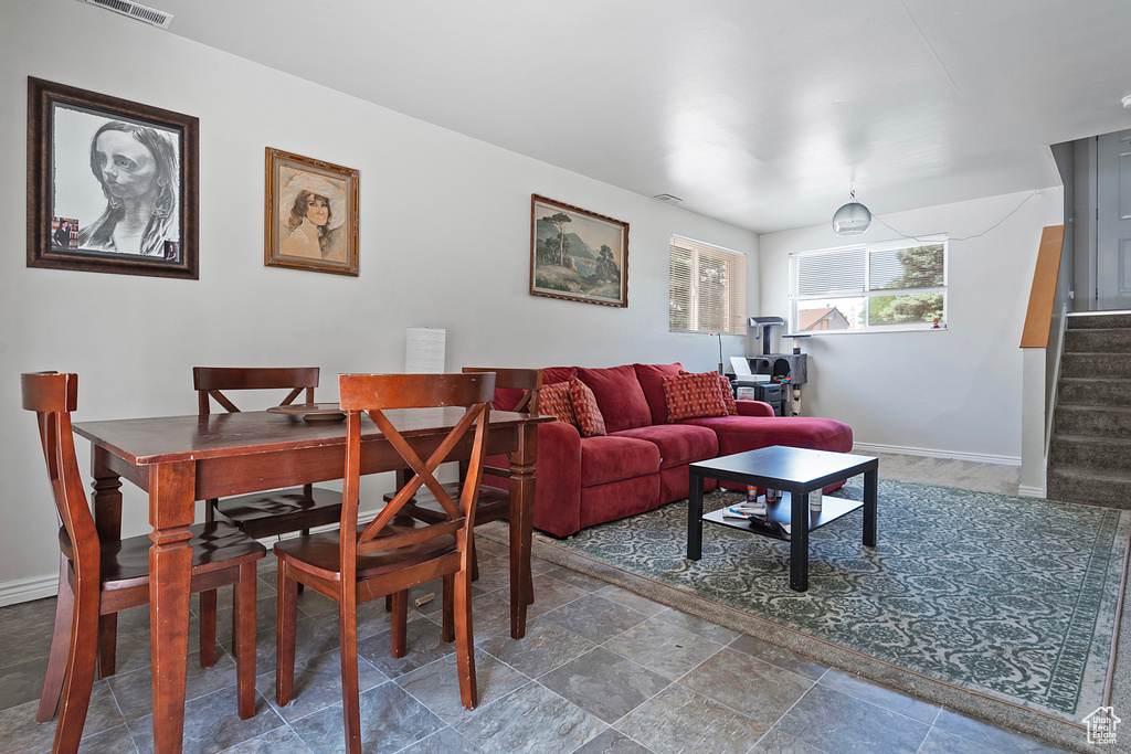 Dining room featuring tile patterned floors