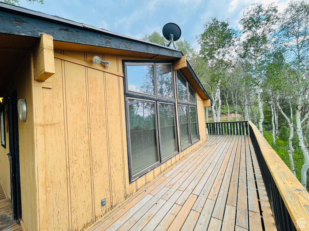 View of wooden deck