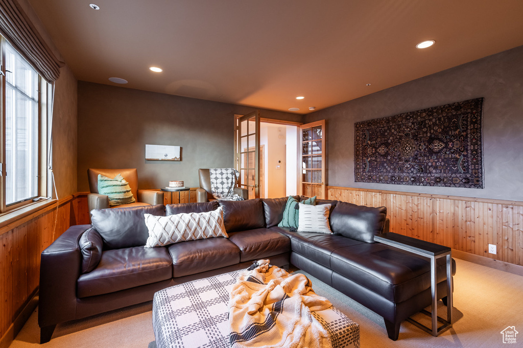 View of carpeted living room