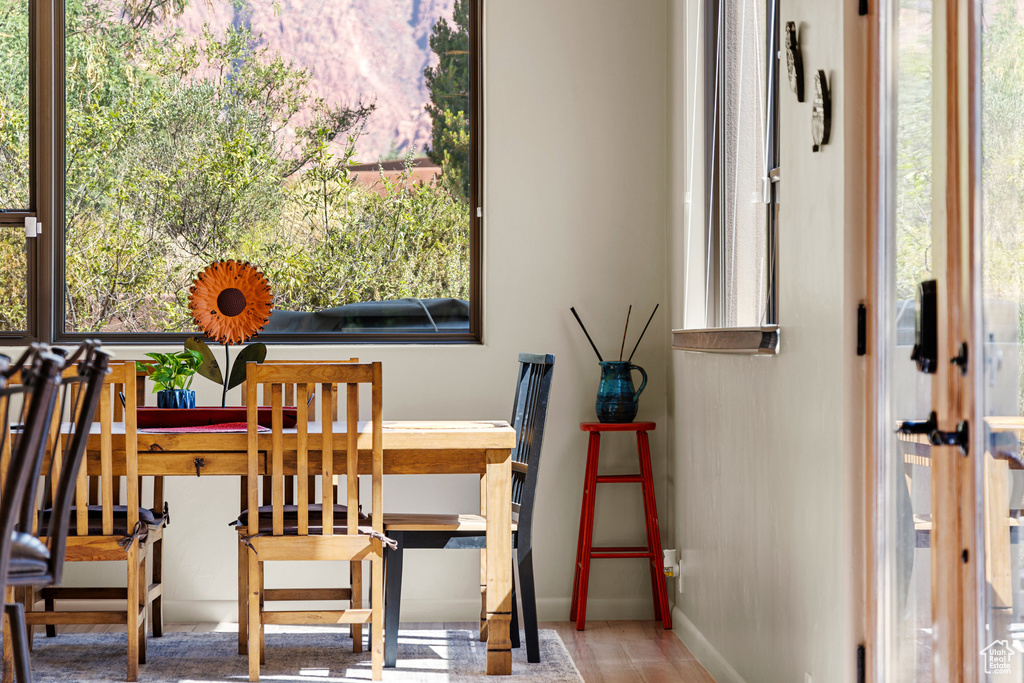 Dining room with a healthy amount of sunlight