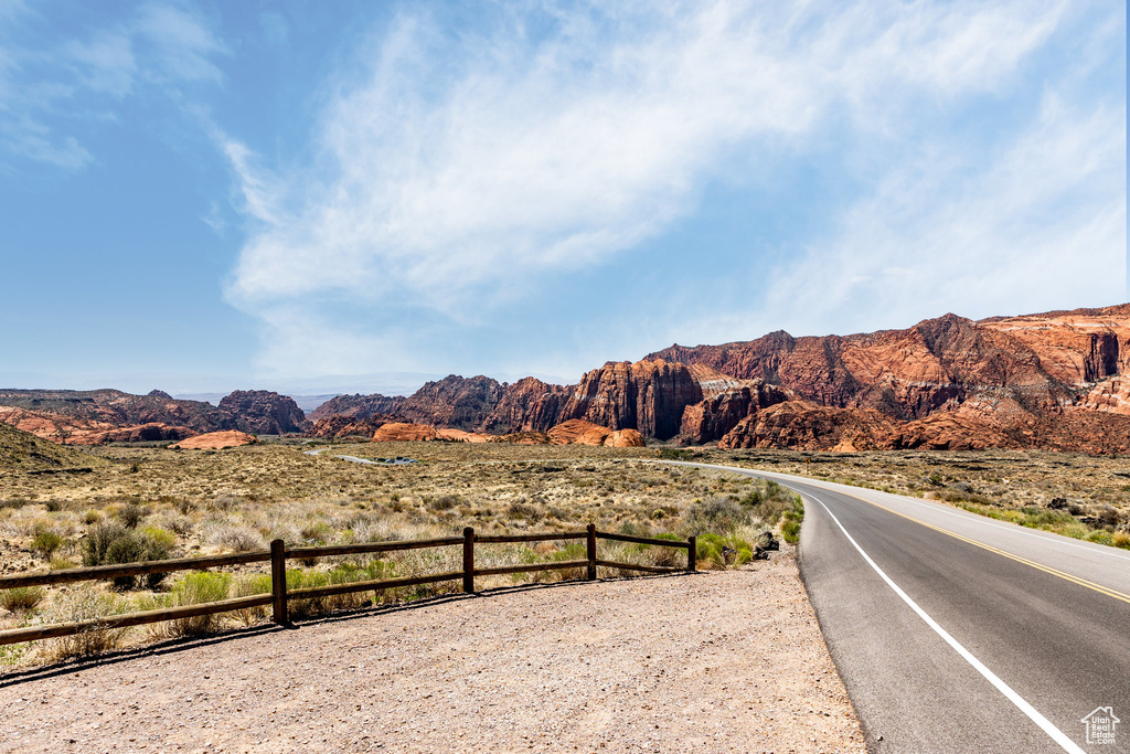 View of road featuring a mountain view