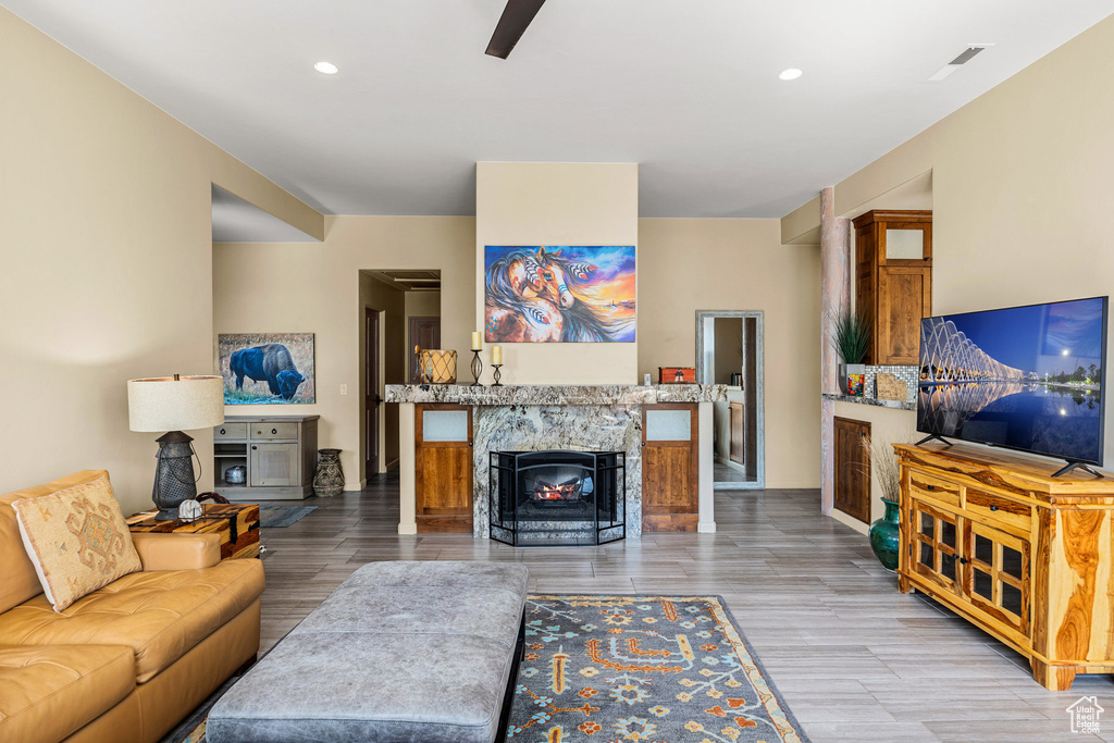 Living room featuring light hardwood / wood-style floors