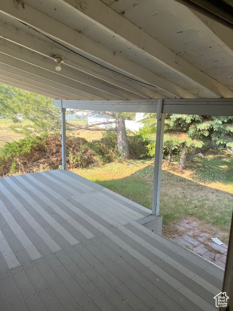 View of wooden deck