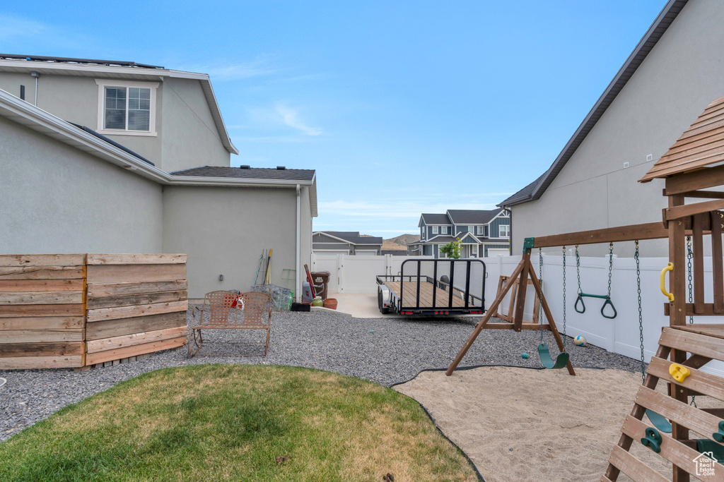 View of yard with a patio