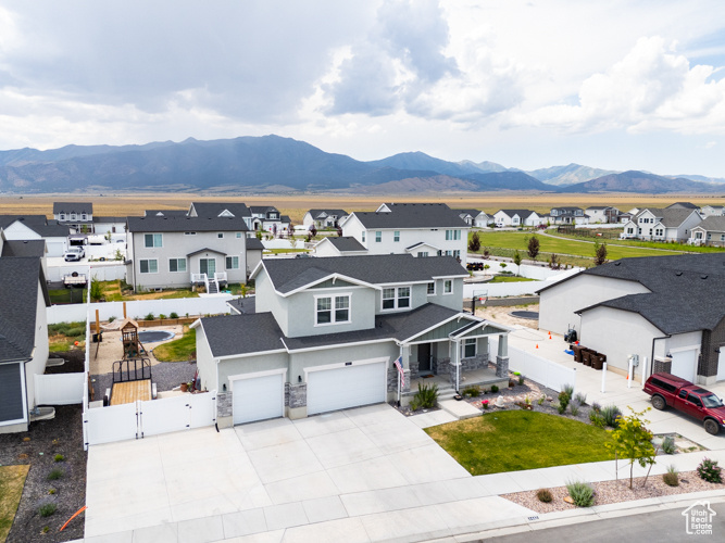 Exterior space with a mountain view