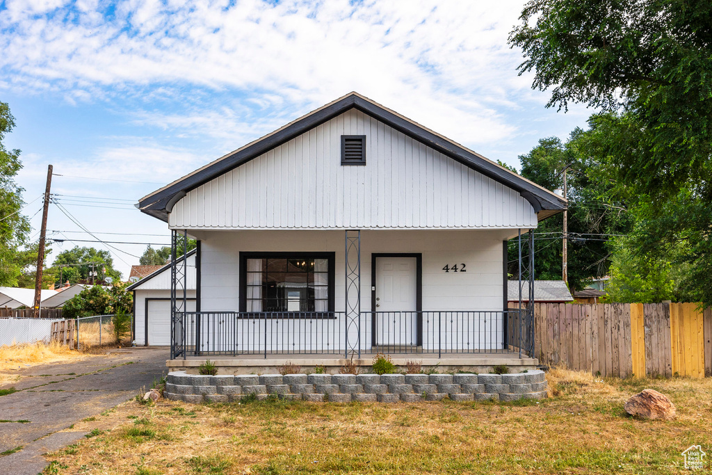 View of front of home with covered porch