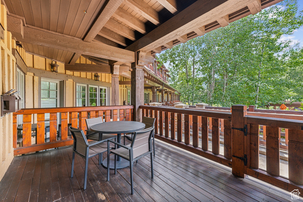 View of wooden deck