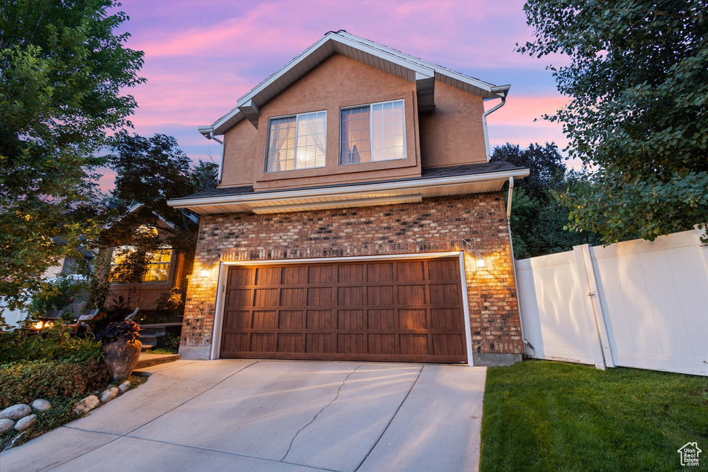 Front facade featuring a garage