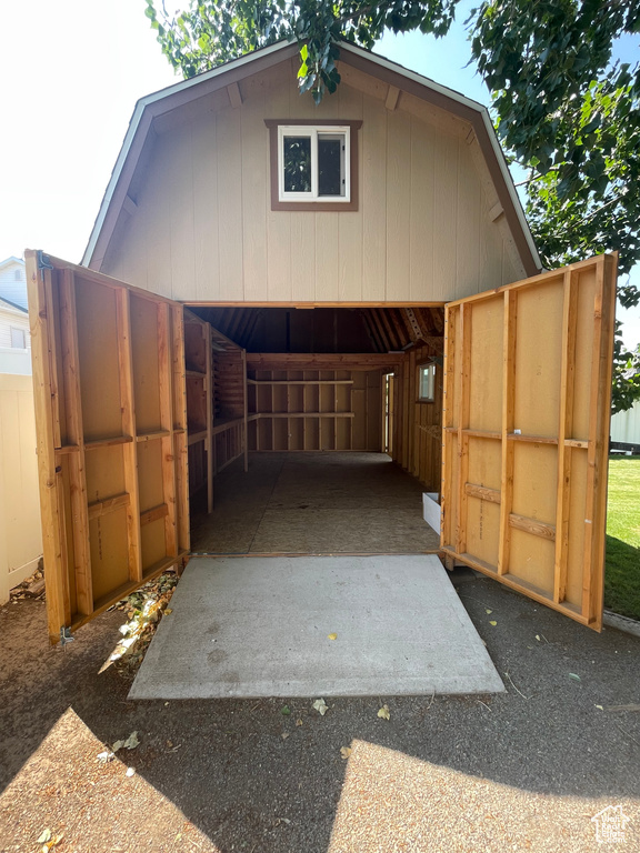 Garage with a carport