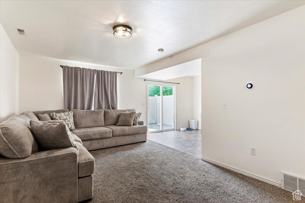 View of carpeted living room