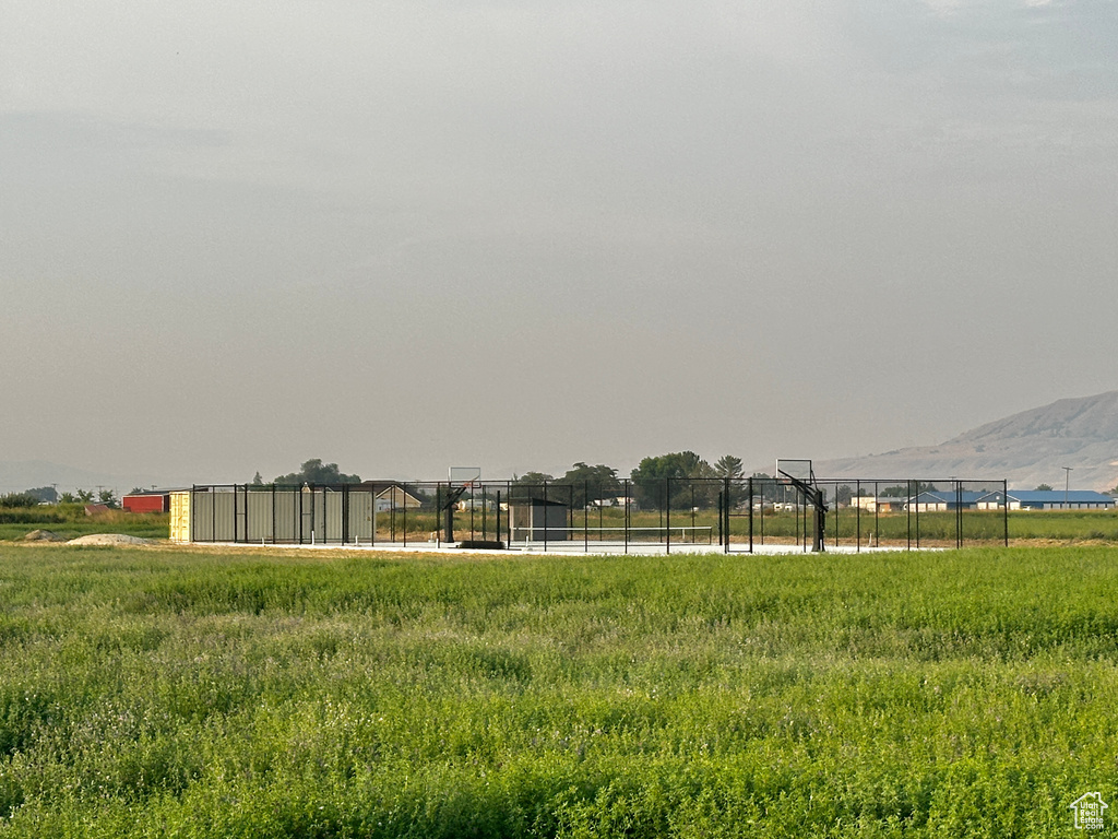 View of yard with a mountain view