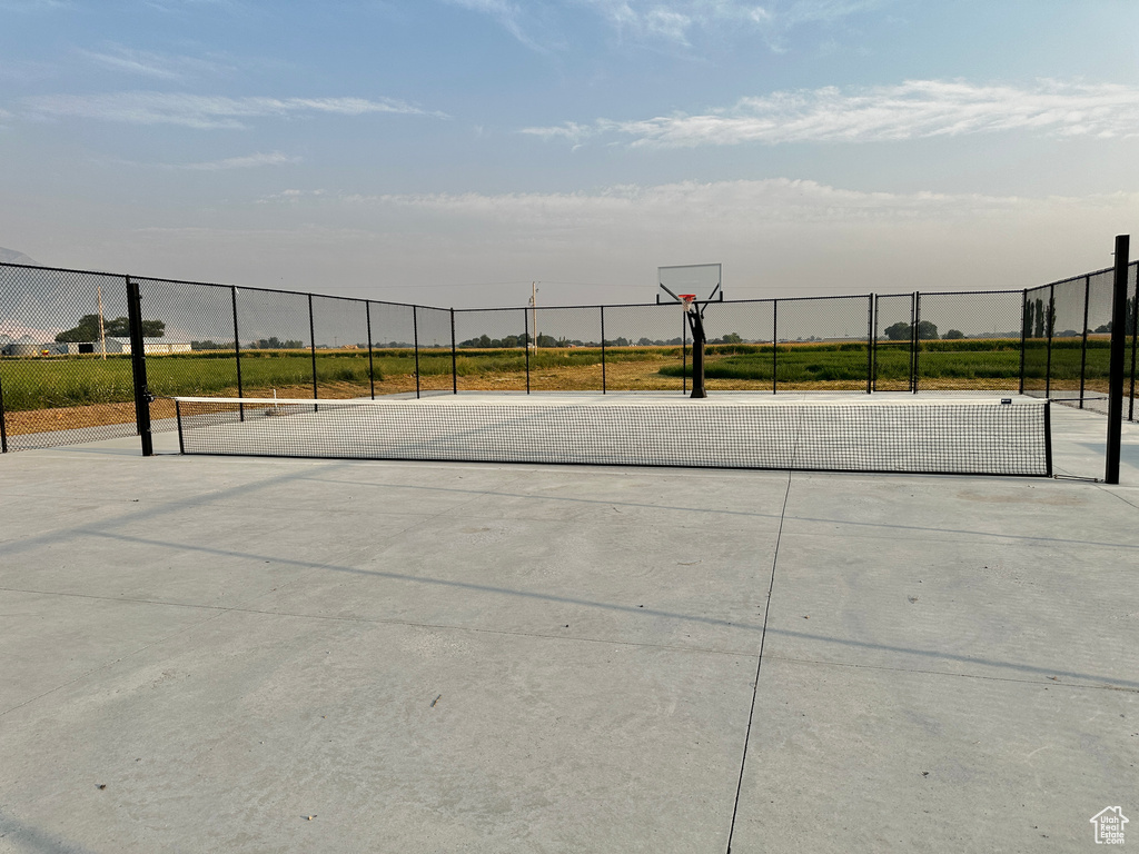 View of sport court featuring basketball court