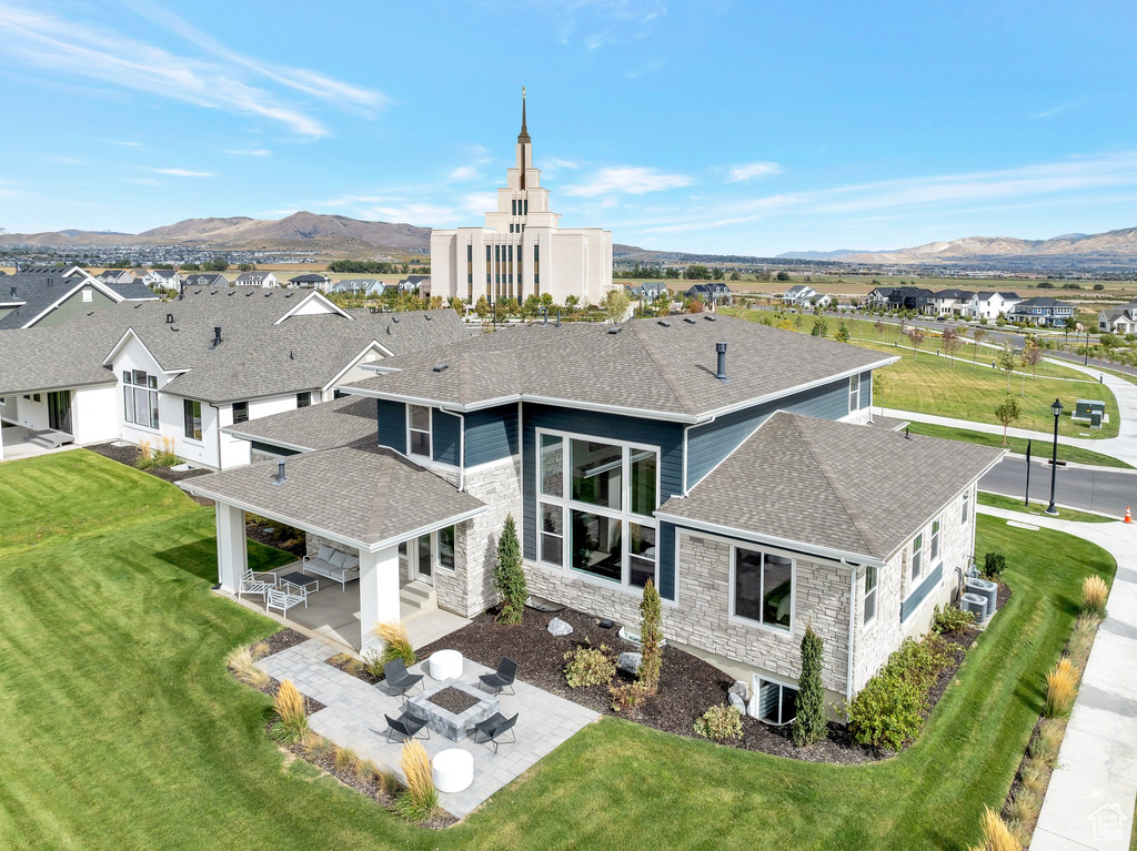 Exterior space featuring a mountain view