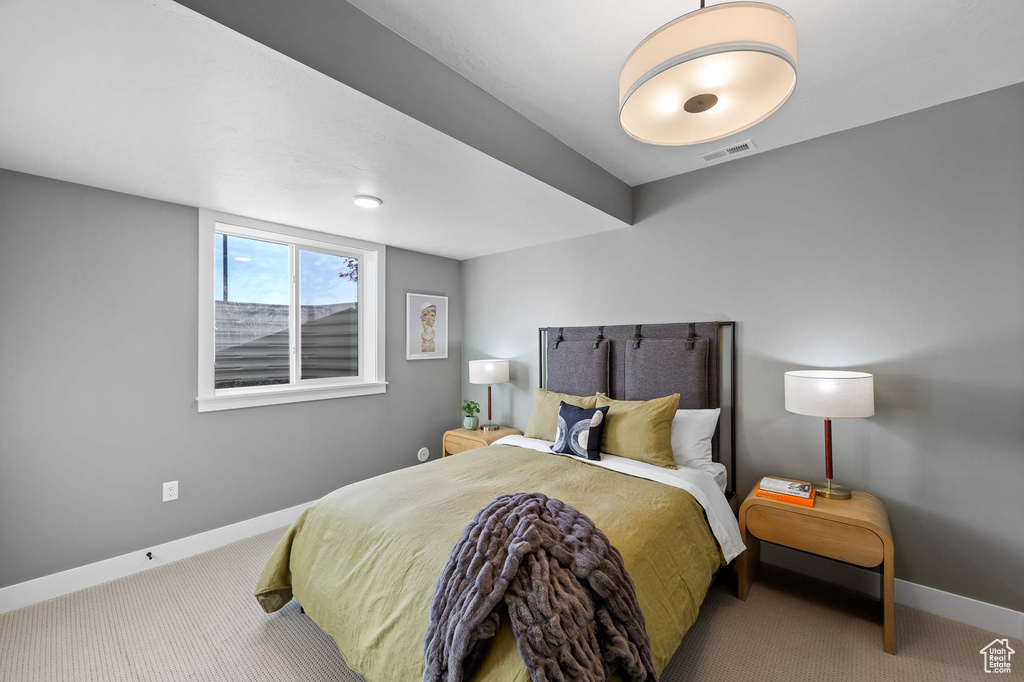 Bedroom featuring carpet flooring