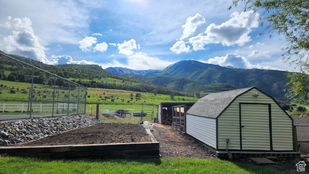 Mountain view with a rural view