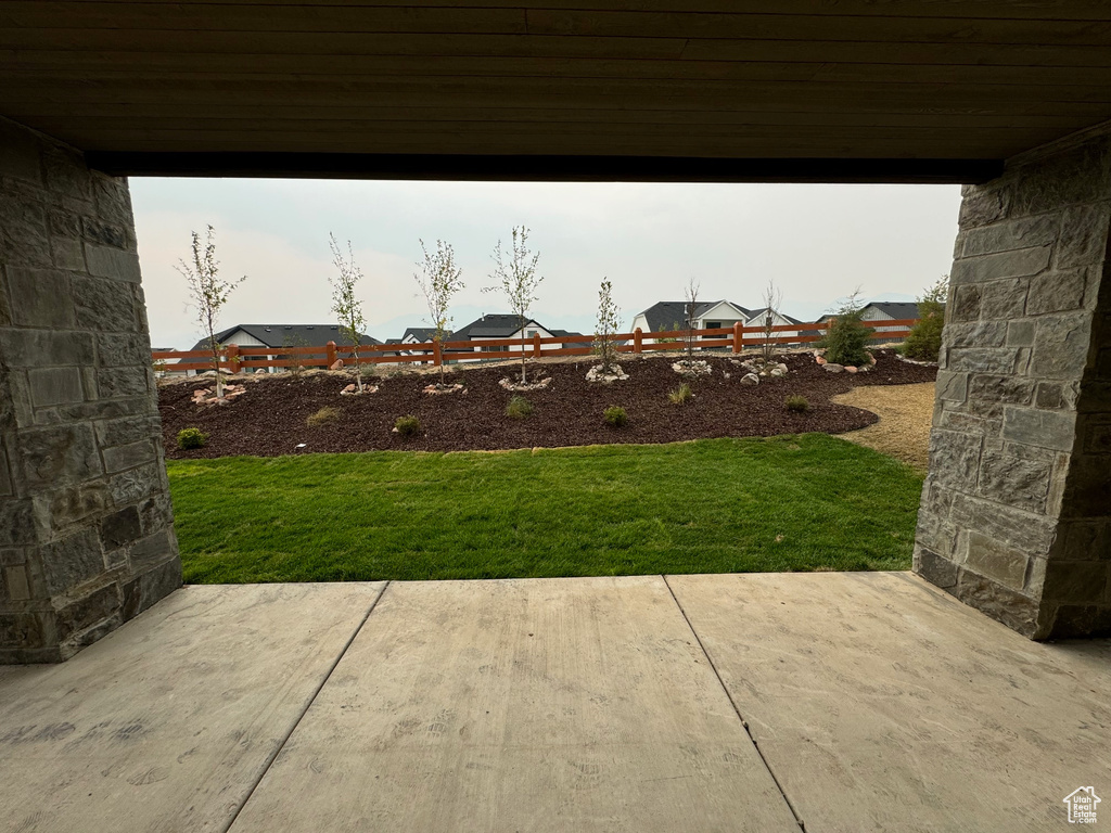 View of yard with a patio