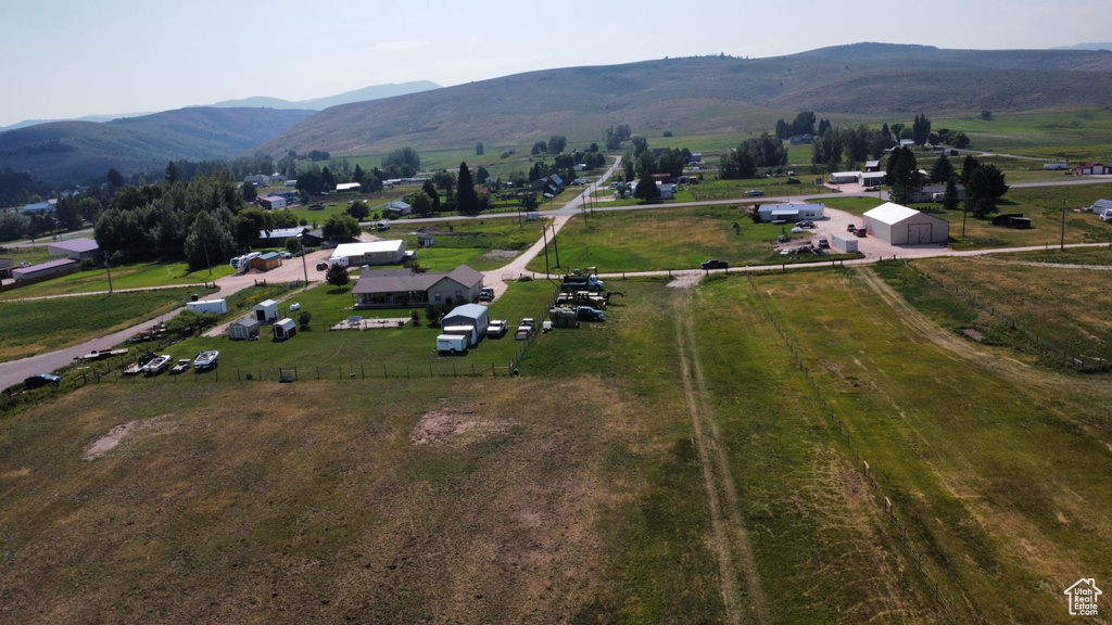 Bird's eye view featuring a mountain view and a rural view