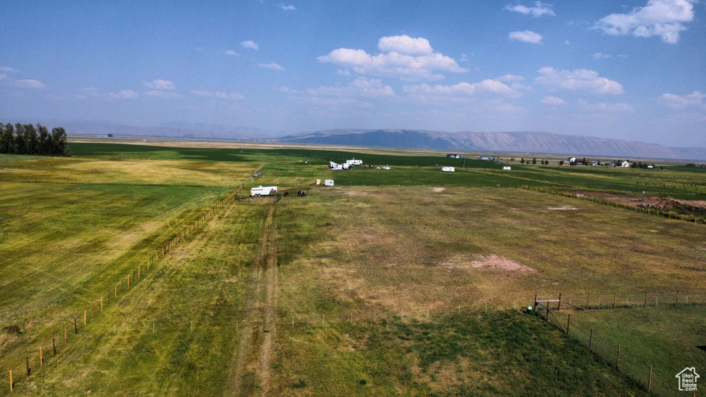 Bird's eye view featuring a mountain view and a rural view