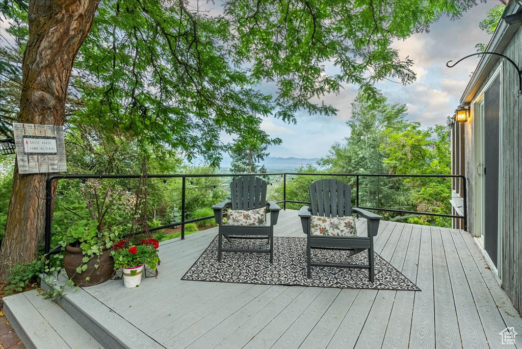 View of wooden deck