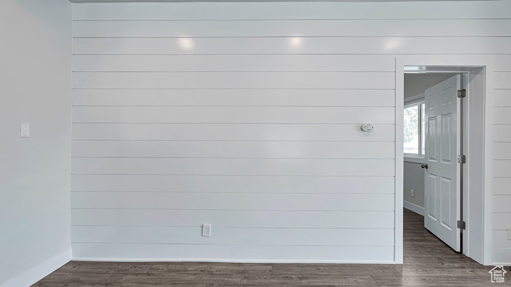 Interior space with dark wood-type flooring