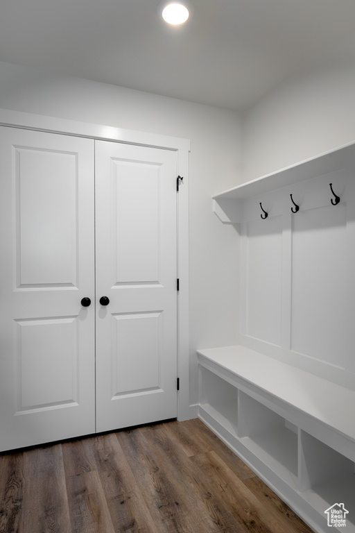 Mudroom featuring hardwood / wood-style flooring