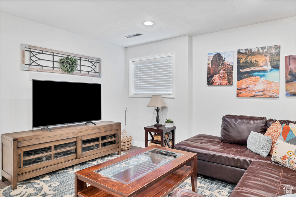 Living room featuring hardwood / wood-style floors