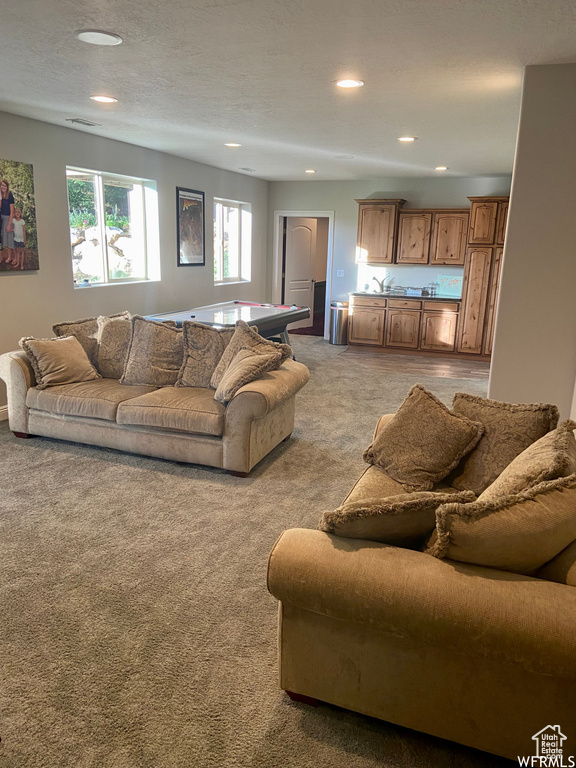 View of carpeted living room