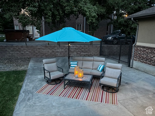 View of patio / terrace with an outdoor living space