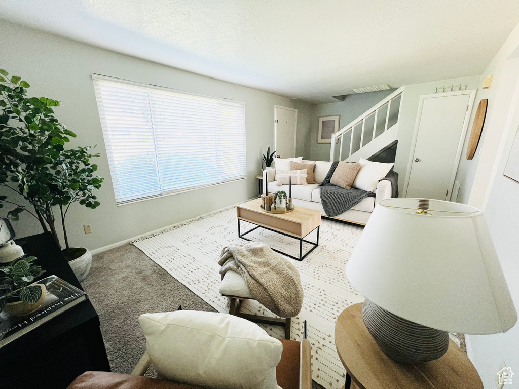 View of carpeted living room