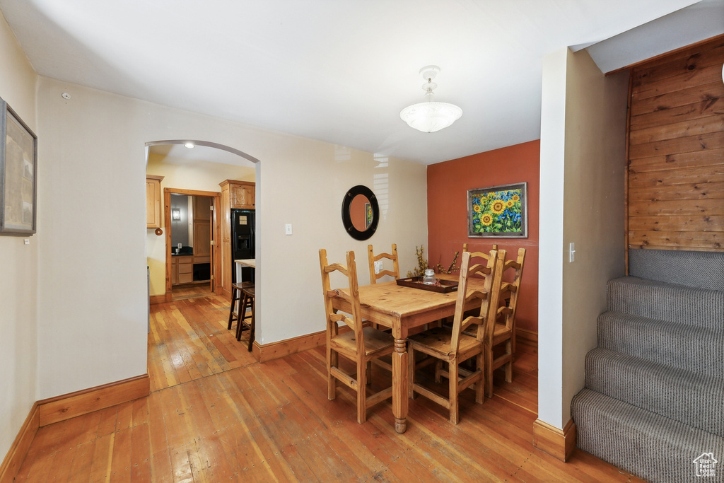 Dining area featuring light wood-type flooring