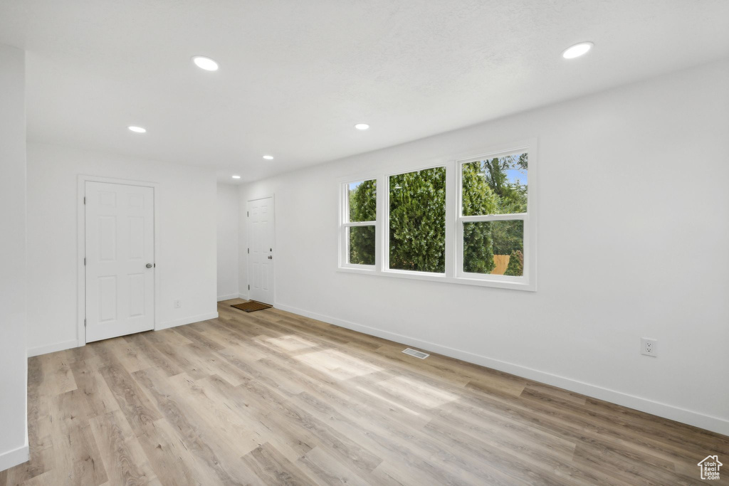 Interior space with light wood-type flooring