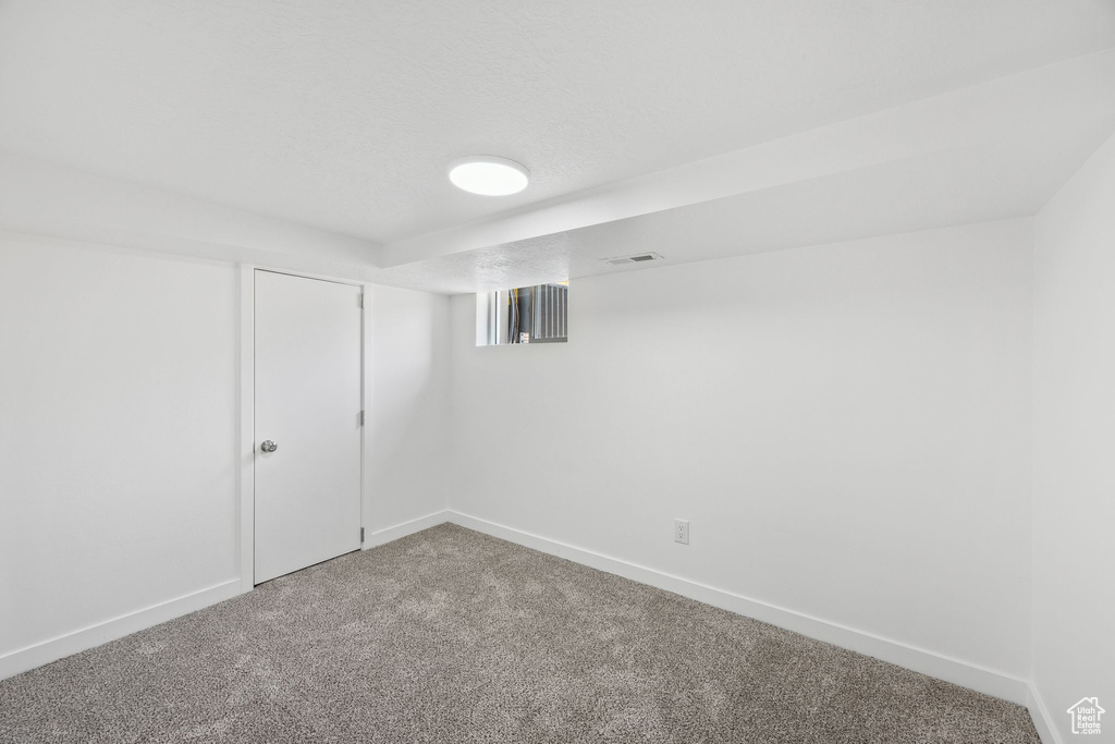 Basement featuring carpet floors