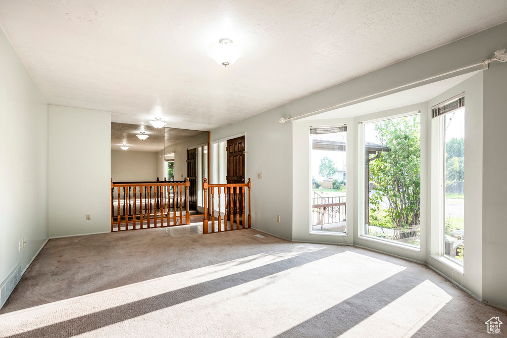 Carpeted spare room with a healthy amount of sunlight