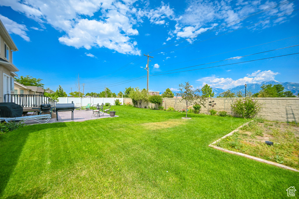 View of yard with a patio area