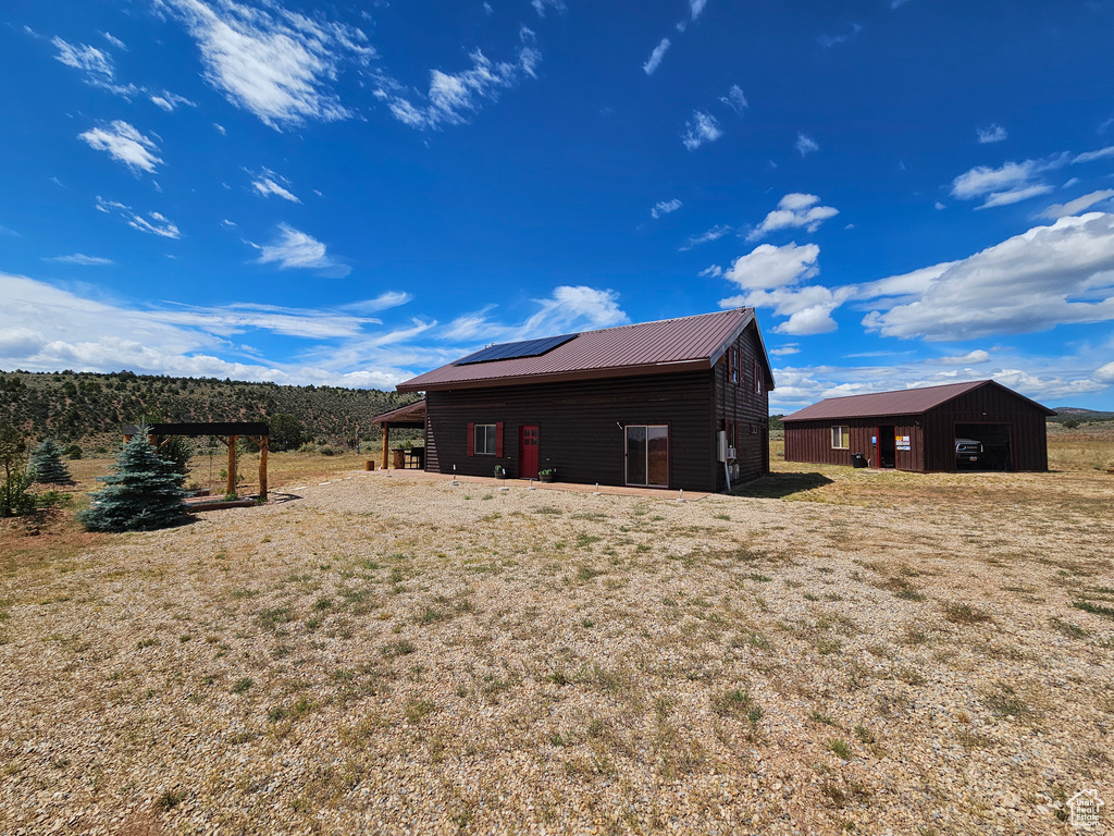 View of home\\\\\\\'s exterior featuring an outbuilding